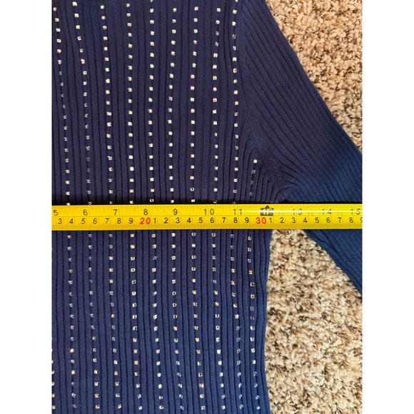 INC International Concepts Women Rhinestone Turtleneck Sweater Long Sleeve Large - Picture 4 of 8